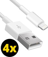 4x Oplader kabel geschikt voor iPhone - Kabel geschikt voor lightning - Oplaadkabel - USB kabel - Lader kabel