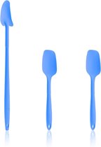 Cuillère pour restes, Flex Spoon M, Premium Food Silicone avec noyau en acier inoxydable, dans une boîte colorée (bleu, lot de 3)