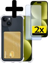 Étui iPhone 15 avec porte-cartes et 2 protecteurs d'écran
