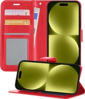 Étui portefeuille iPhone 15 Pro Case Book Case Cover - Étui Bookcase iPhone 15 Pro - Rouge