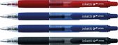 Penac Inketti - Gel-ink balpen - 0,7mm - 4 stuks assorti 2x blauw - 1x zwart - 1x rood
