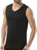 SQOTTON® A-shirt - V-hals - mouwloos - Zwart - Maat XL