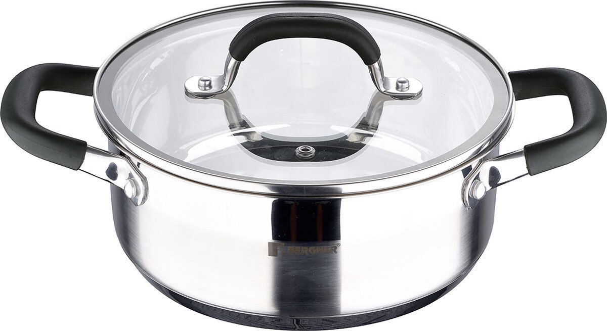 Bergner Midnight RVS Kookpan met Deksel - Inductie - 20cm - 2.3L