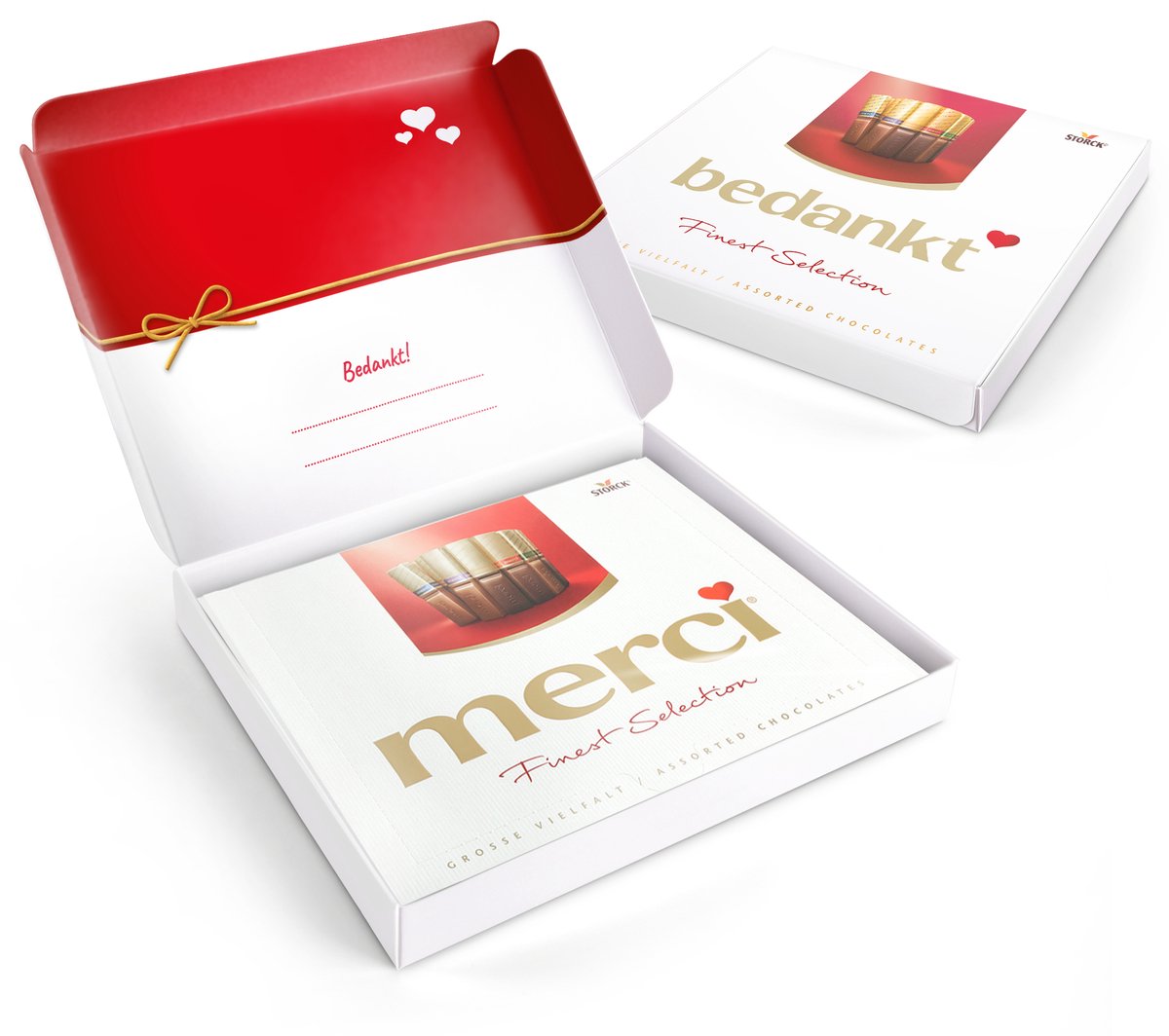 Merci Finest Selection met tekst "Bedankt" - 250 gram - Merci chocolade met Tekst - Uniek bedankje