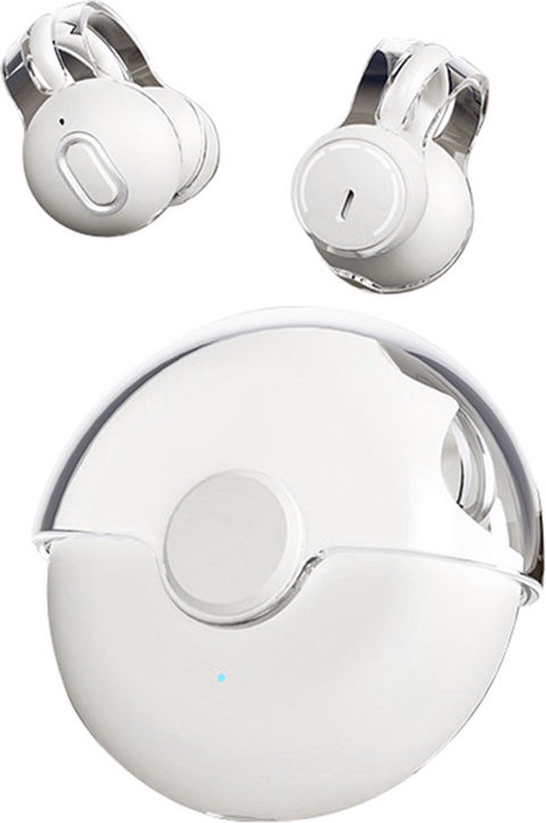 Repus - Premium OpenEar Oordopjes - Draadloze Hoofdtelefoon - Clip On Oordopjes - Bluetooth - Noice Cancelling - Workout Earbuds - Licht en Comfort - Wit
