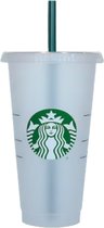 Starbucks Beker - Drinkbeker - Met Rietje en Deksel - Herbruikbaar- ijskoffie beker- Milkshake beker