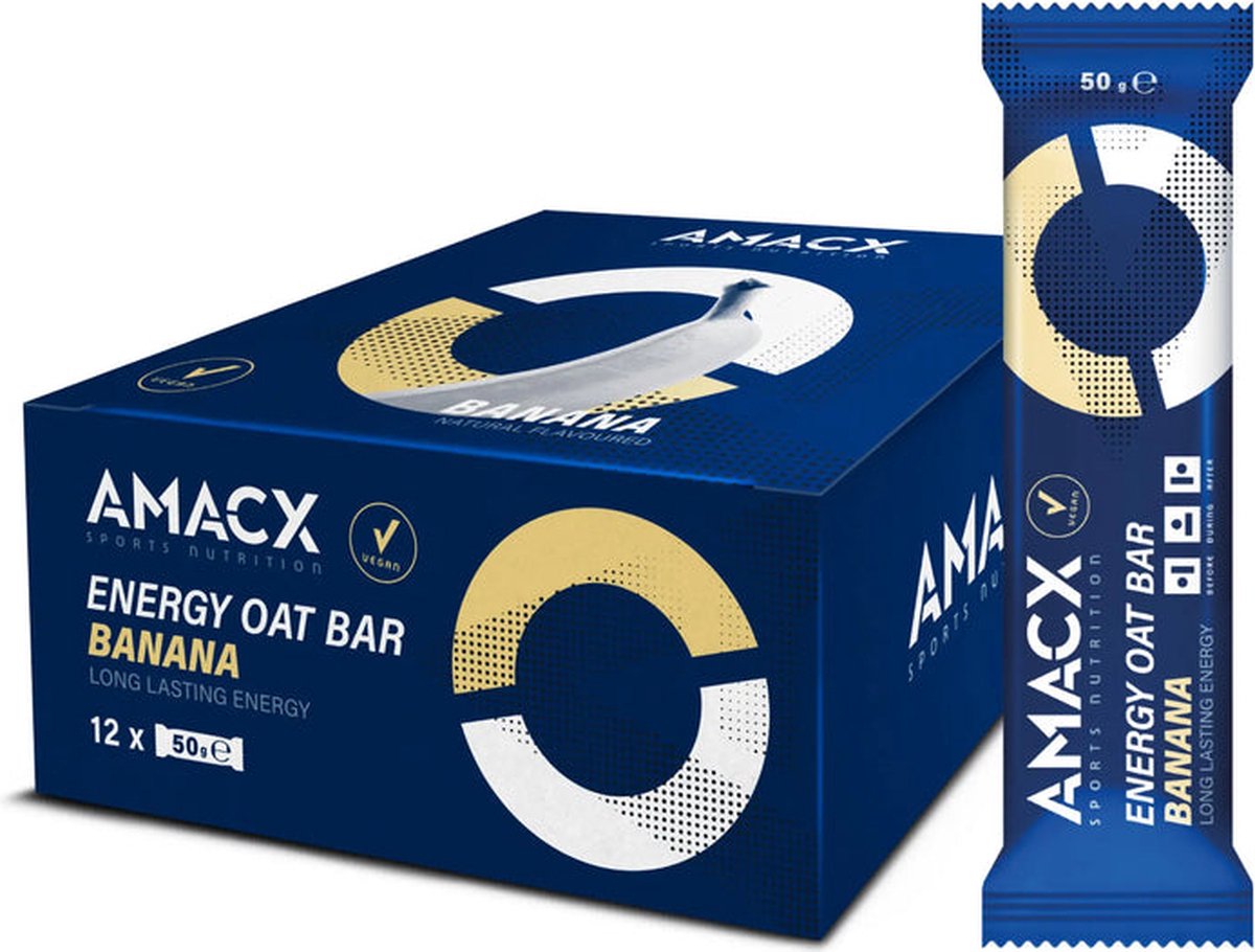 Amacx Energy Oat Bar - Energiereep - Banana - 12 pack