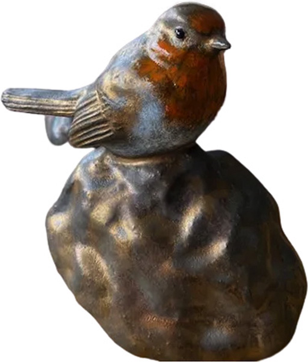 Roodborstje op Rots Mini Urn Keepsake Keramiek Gedenken Herdenken van uw Dierbare