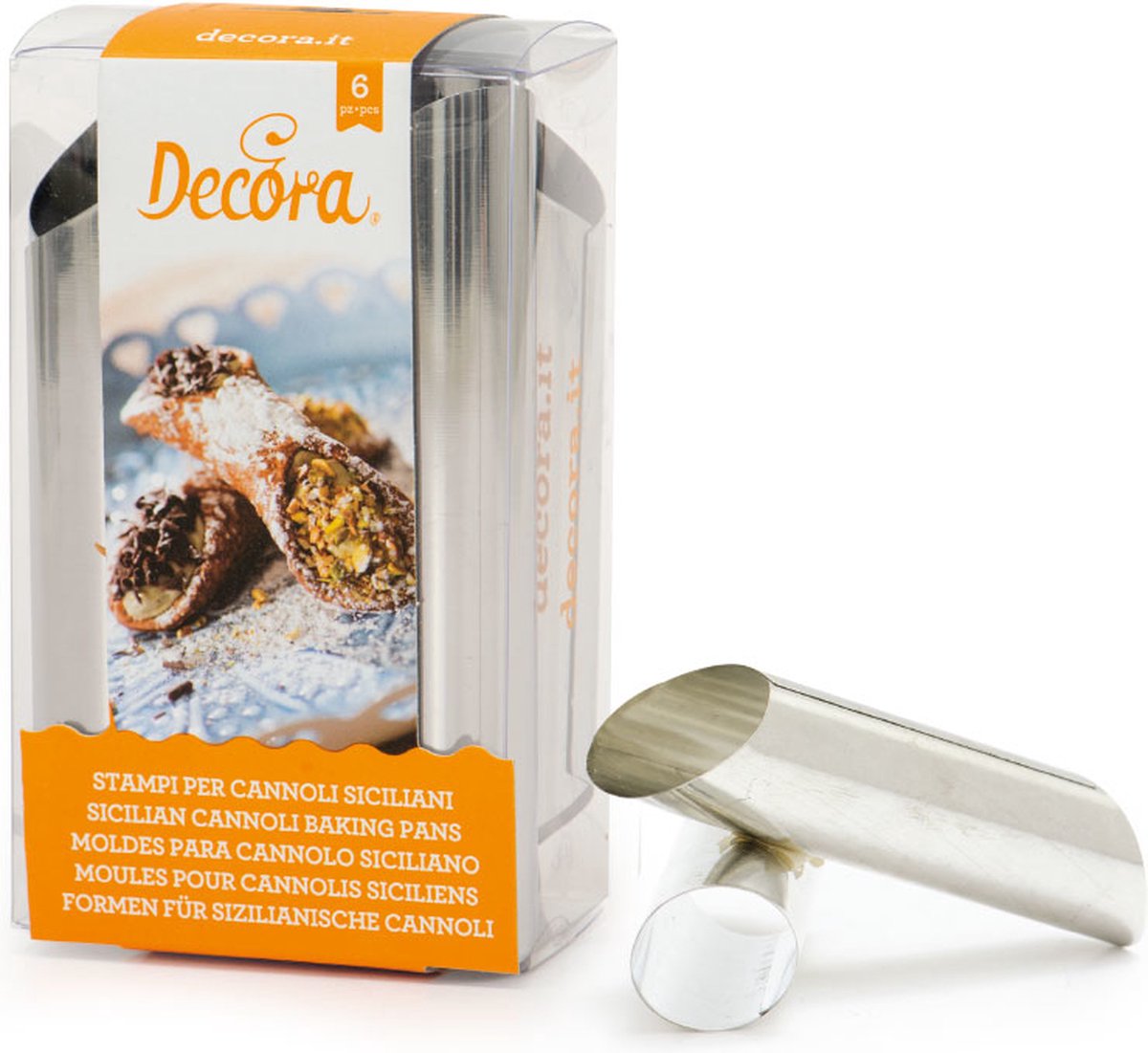 Set van 6 Siciliaanse cannoli vormen - Decora