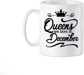 Bedrukte beker Mok  Queen  Vrouw Geboren Maand December Jarig - Koffie - Thee -Verjaardag - Geschenk - Collega -  Gepersonaliseerde - Cadeau - Spreuken -Spreuk - Quote -Tekst - Handgemaakt