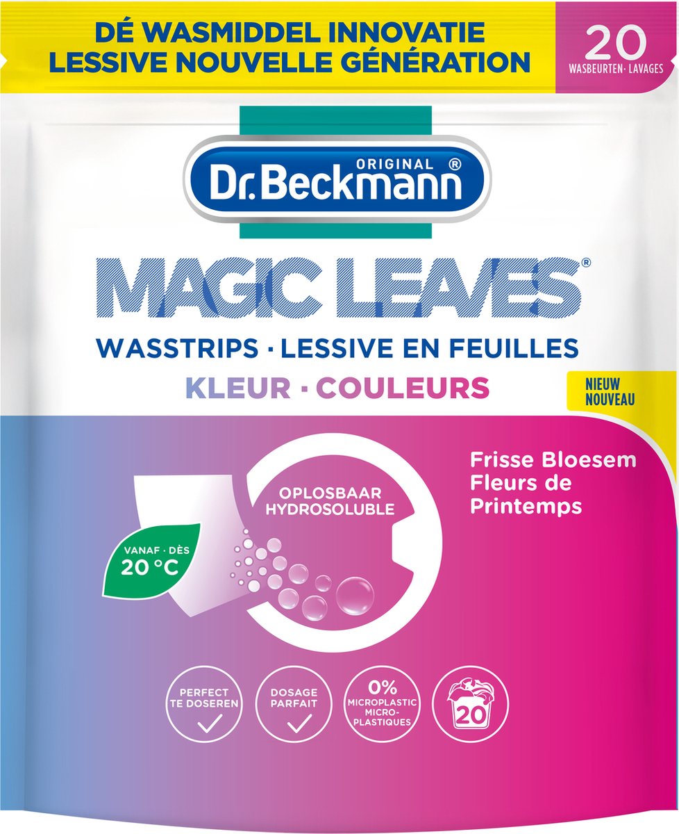Goedkoopste Dr. Beckmann Magic Leaves Colour - Wasstrips - Wasmiddeldoekjes