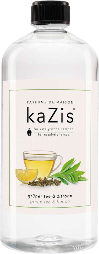KAZIS Groene thee met Lemon - 1000 ml huisparfum navulling geschikt voor LampAir, Ashleigh & Burwood en Lampe Berger.
