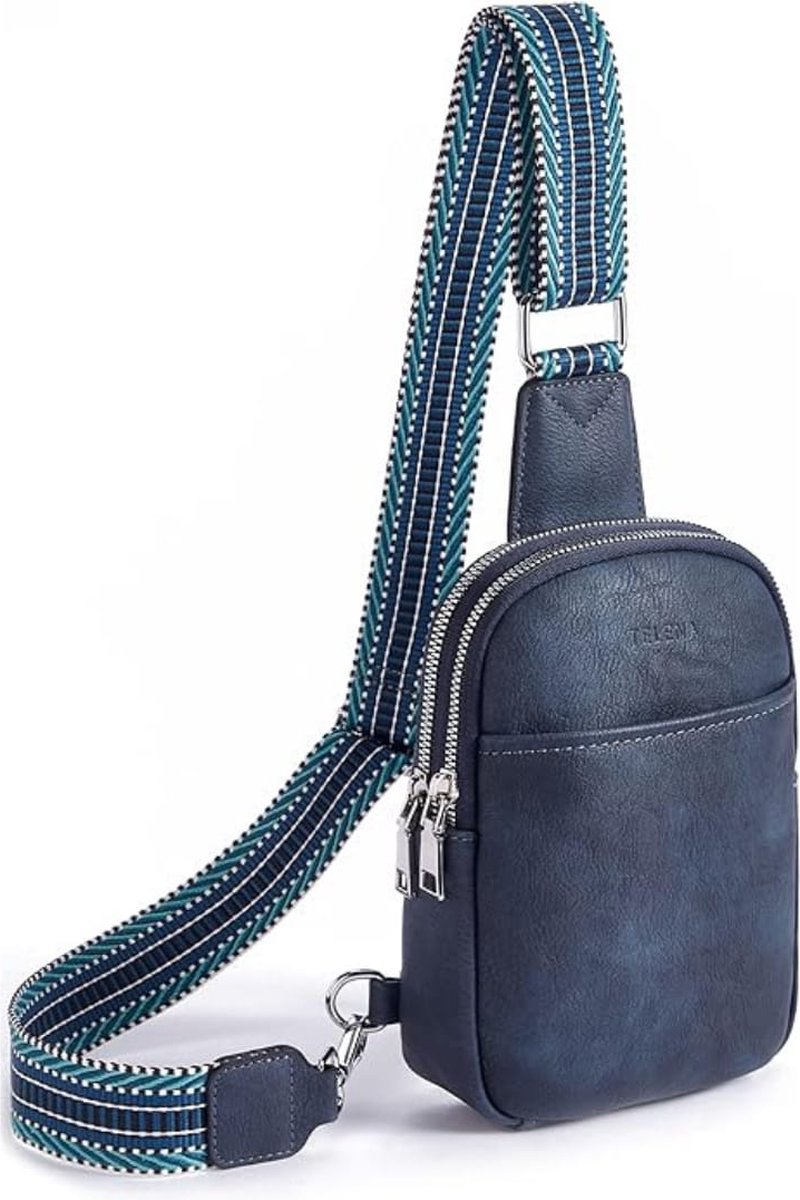 SHOP YOLO-Dames Tassen-schoudertas-crossbody bag kunstleer -waterdicht-Donkerblauw