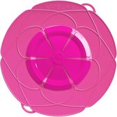 Het origineel, siliconen overkookbeveiliging voor potten en pannen, magnetrondeksel, spatbescherming en stoominzet | (roze, XL, potgrootte 20-28 cm)