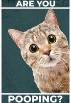 Grappige kat "Are you pooping" Vintage poster - Are you pooping cat poster - Kat Poster - Cadeau voor kattenliefhebber - Wall Art Print - 30x42