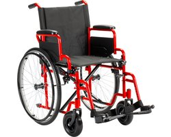 Sky Basic opvouwbare rolstoel met lekvrije PU banden - Rood 