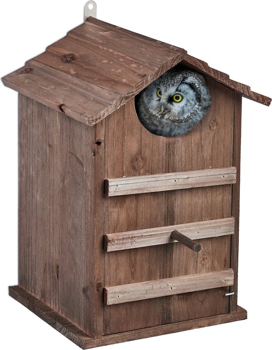 Houtbeton nestkast voor vogels | 32mm invliegopening | bruin