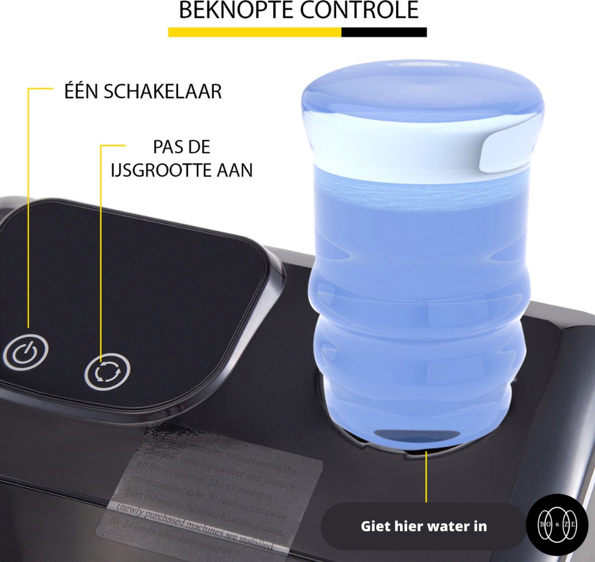 IJsmachine IJsmachines aanrecht, ijsmachine met handvat, 22-26 pond in 24 uur, 8 blokjes klaar in 6-12 minuten, for thuis/keuken/camping/camper Tafelijsmachine (Color : Zwart