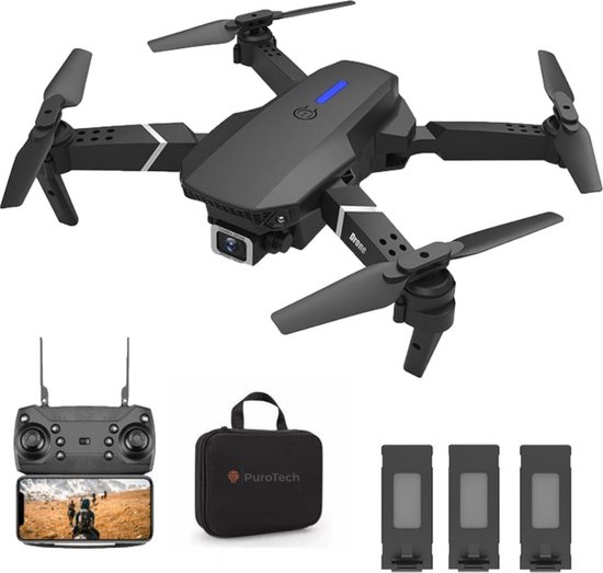 PuroTech Quad Drone 4K Camera - Inclusief Draagtas - 3 Accu's - 36 Minuten Vliegtijd - Geen Vliegbewijs Nodig - Mini Drone - Volwassen / Kinderen - Binnen & Buiten