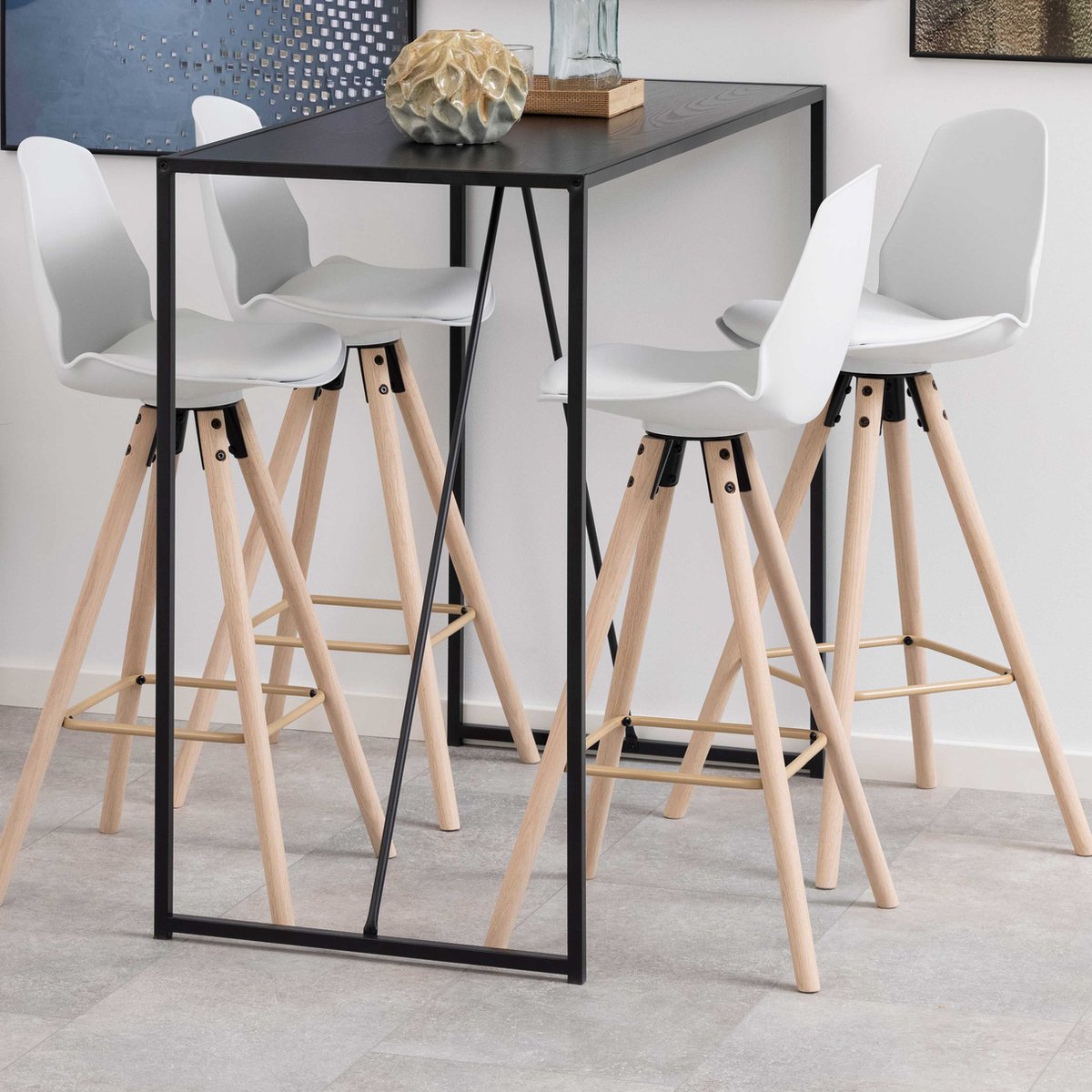 Barstoel Sammy - Wit/beige
