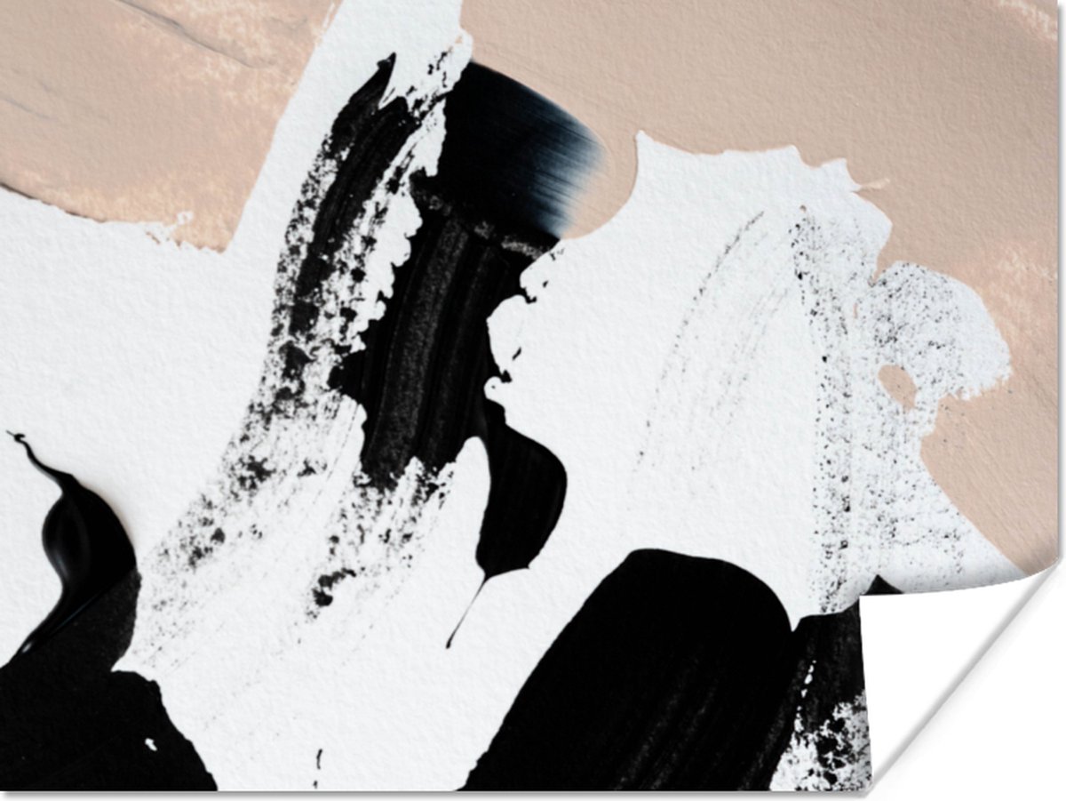 Poster Zwart - Abstract - Design - 80x60 cm