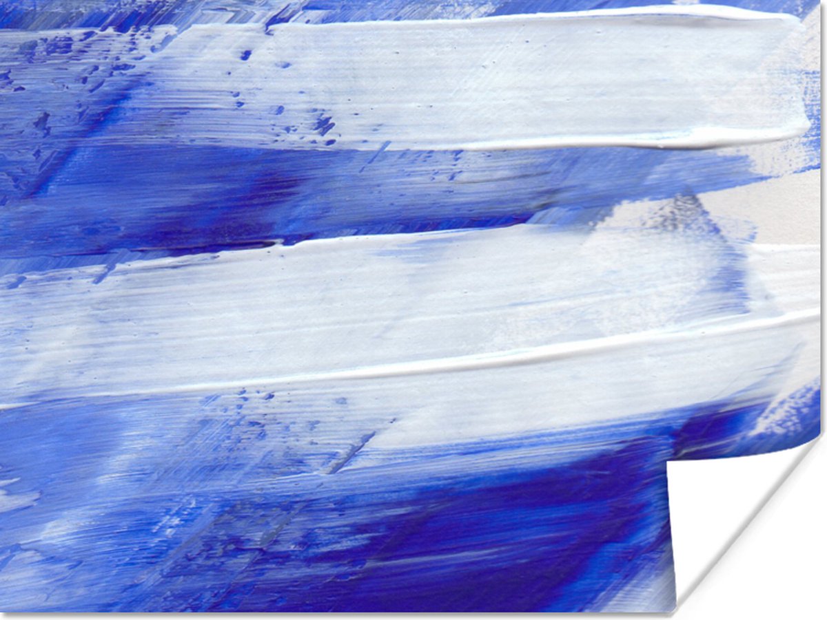 Poster Verf - Design - Blauw - 40x30 cm