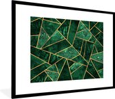 Fotolijst incl. Poster - Smaragd - Goud - Abstract - Patronen - 80x60 cm - Posterlijst