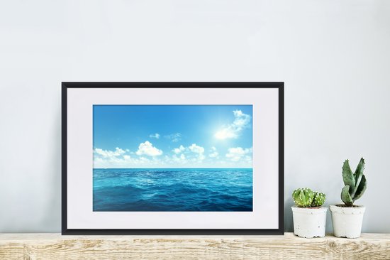 Fotolijst incl. Poster - Zee - Lucht - Zon - 60x40 cm - Posterlijst