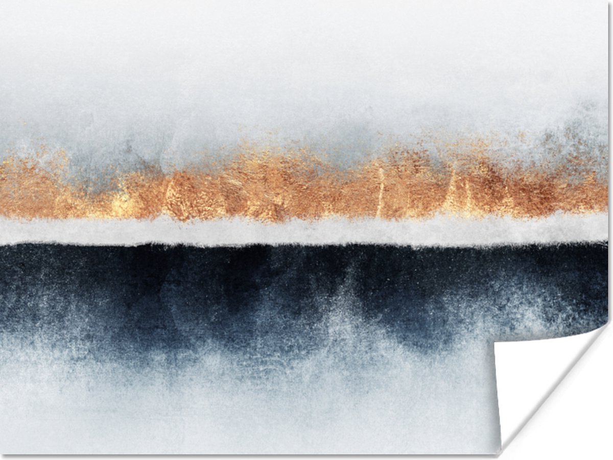 Poster Goud - Abstract - Design - 80x60 cm