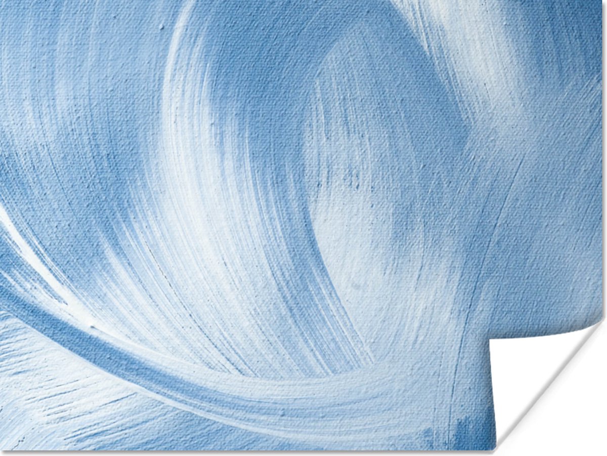 Poster Blauw - Acrylverf - Design - 80x60 cm