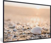 Poster - Fotolijst - Wanddecoratie - Schelpen - Strand - Zon - Poster in lijst - Poster met frame - Poster strand - 30x20 cm - Kader - Woonkamer - Foto in lijst