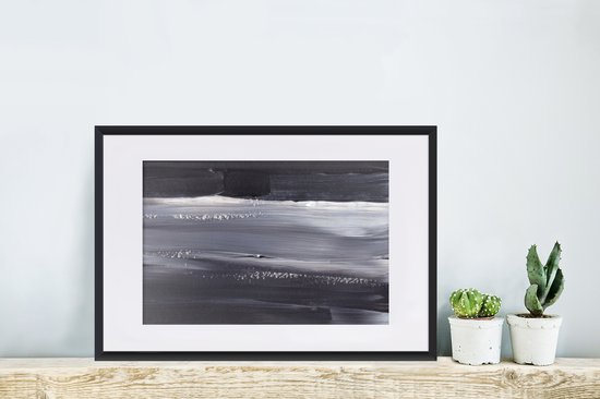 Cadre photo avec affiche - Peinture - Abstrait - Zwart - 60x40 cm - Cadre pour affiche