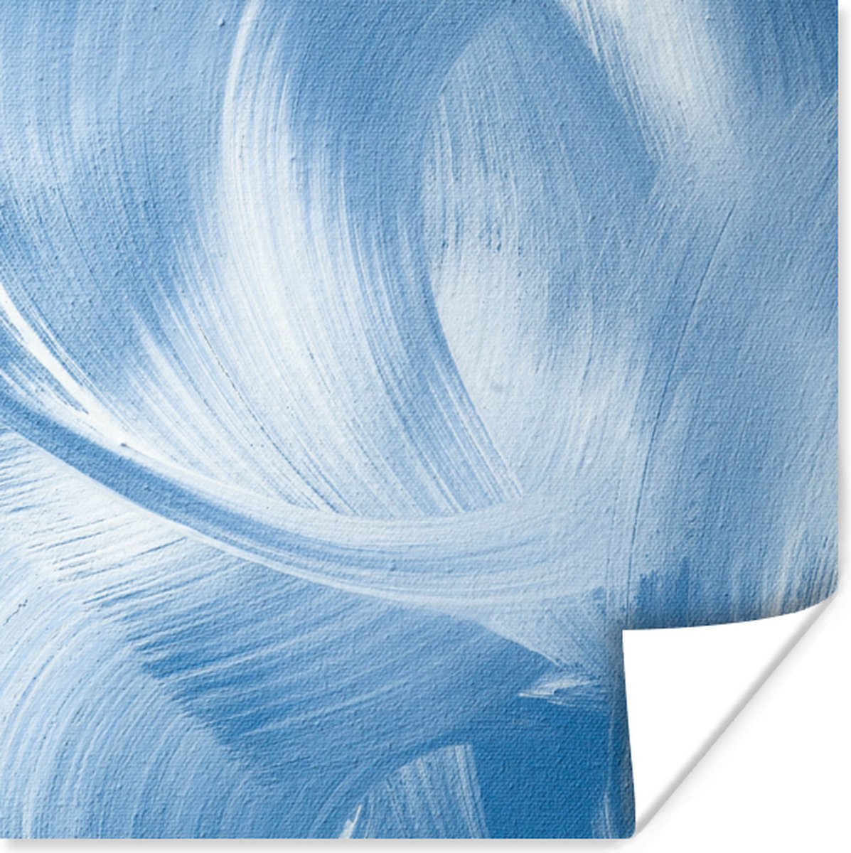 Poster Blauw - Acrylverf - Design - 30x30 cm