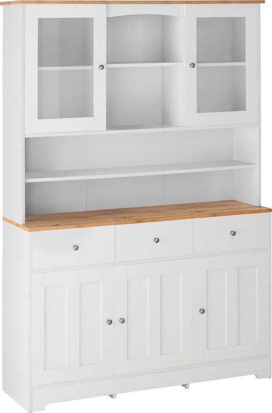 Kate|Buffet 3+3 Deuren Wit Eiken