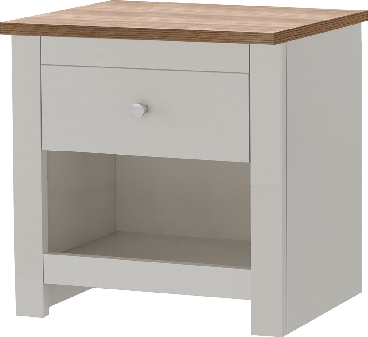 Notio Living Emerald-Nachtkastje - 1-deur - Eiken/Crème Bruin