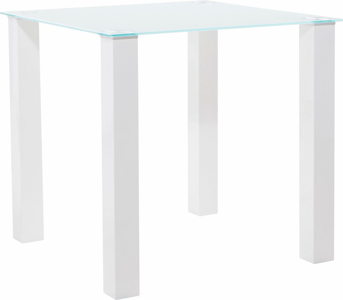 Norma - Eettafel in wit hochglanz (76 x 80 x 80 cm)