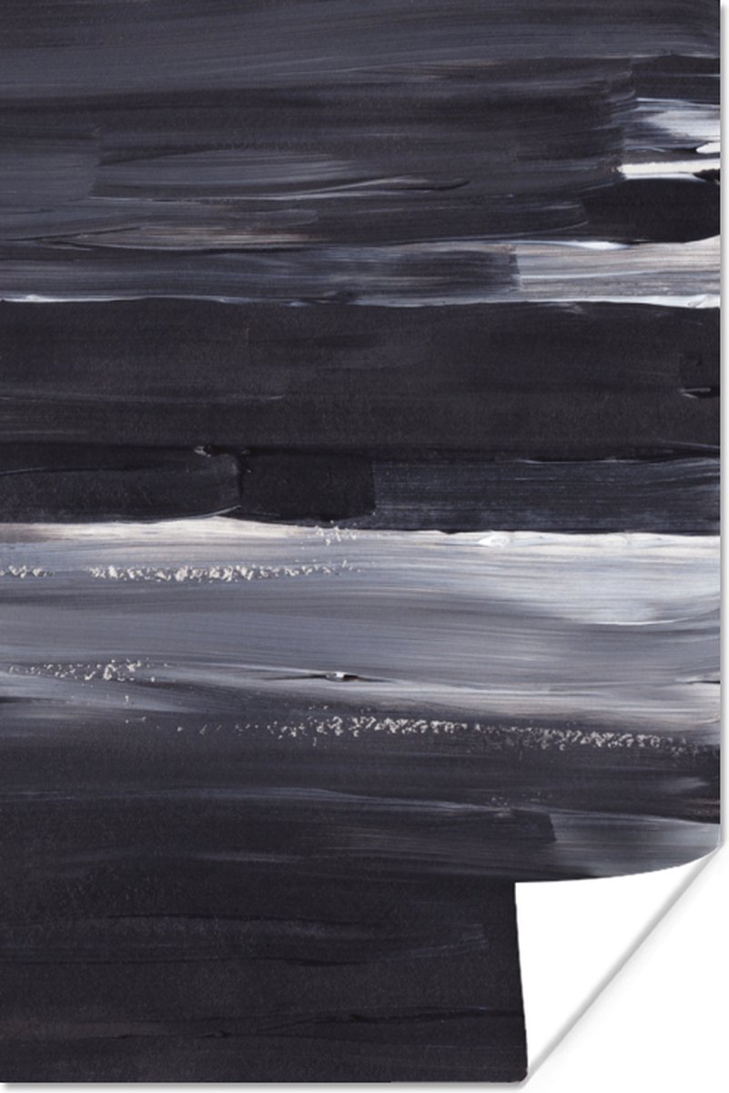 Poster Verf - Abstract - Zwart - 80x120 cm