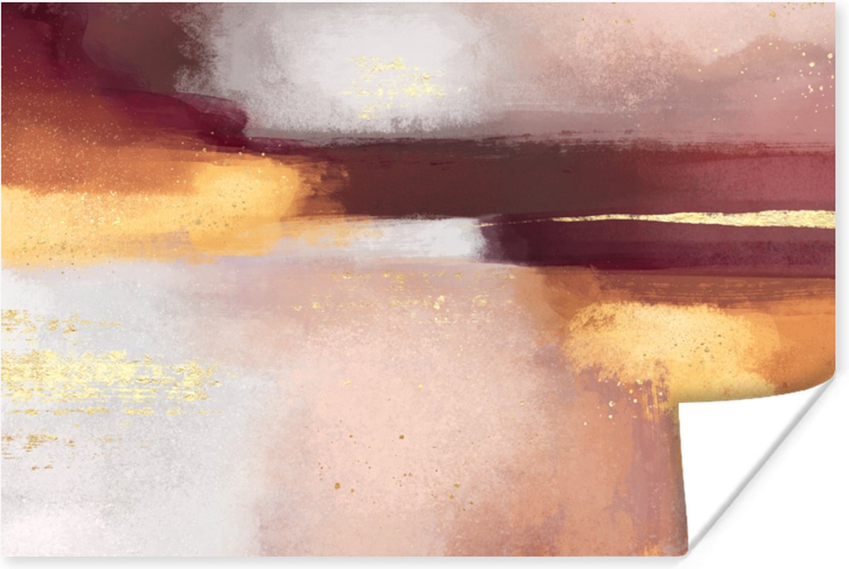 Poster Verf - Abstract - Pastel - 90x60 cm