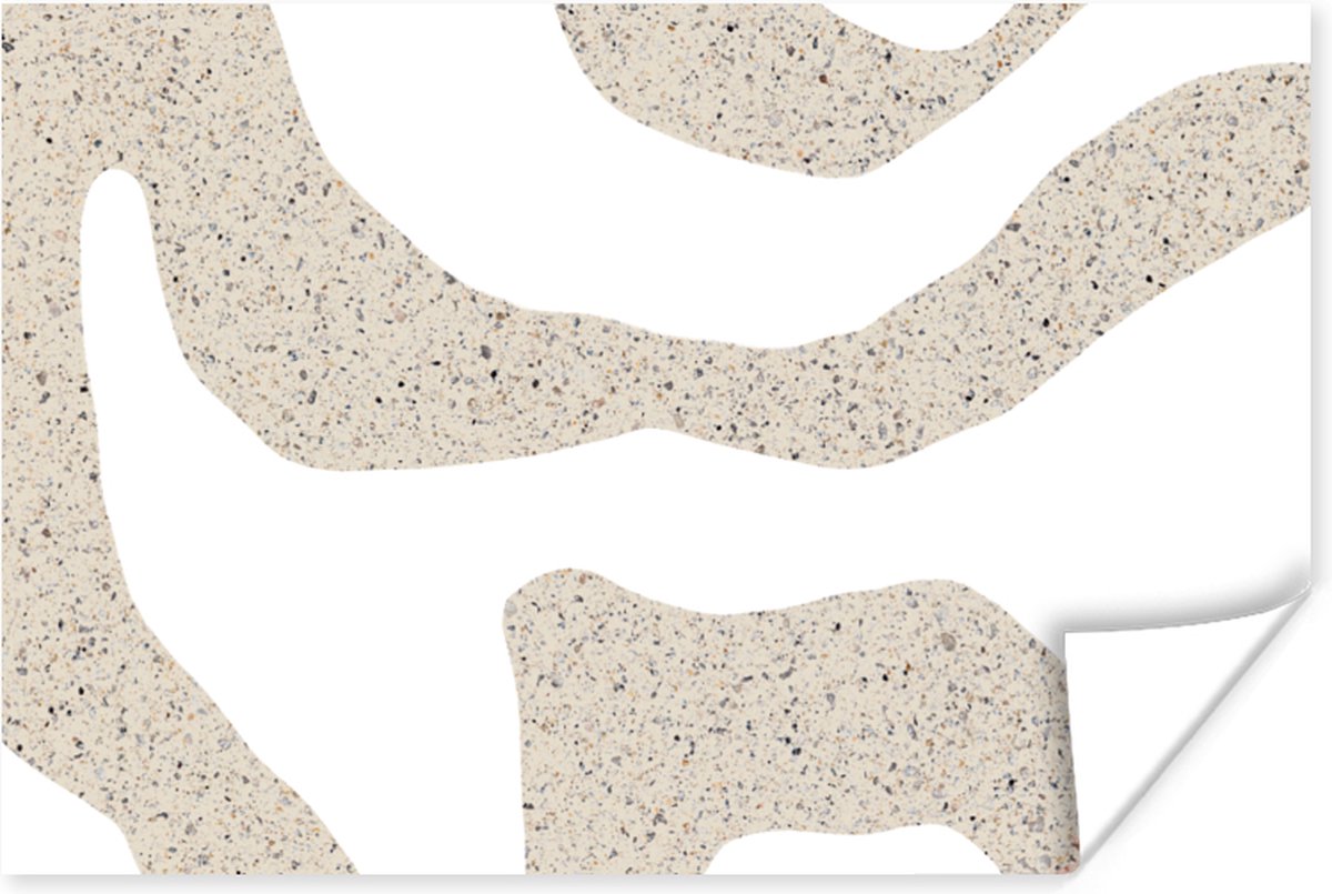 Poster Abstract - Terrazzo - Design - Beige - 30x20 cm