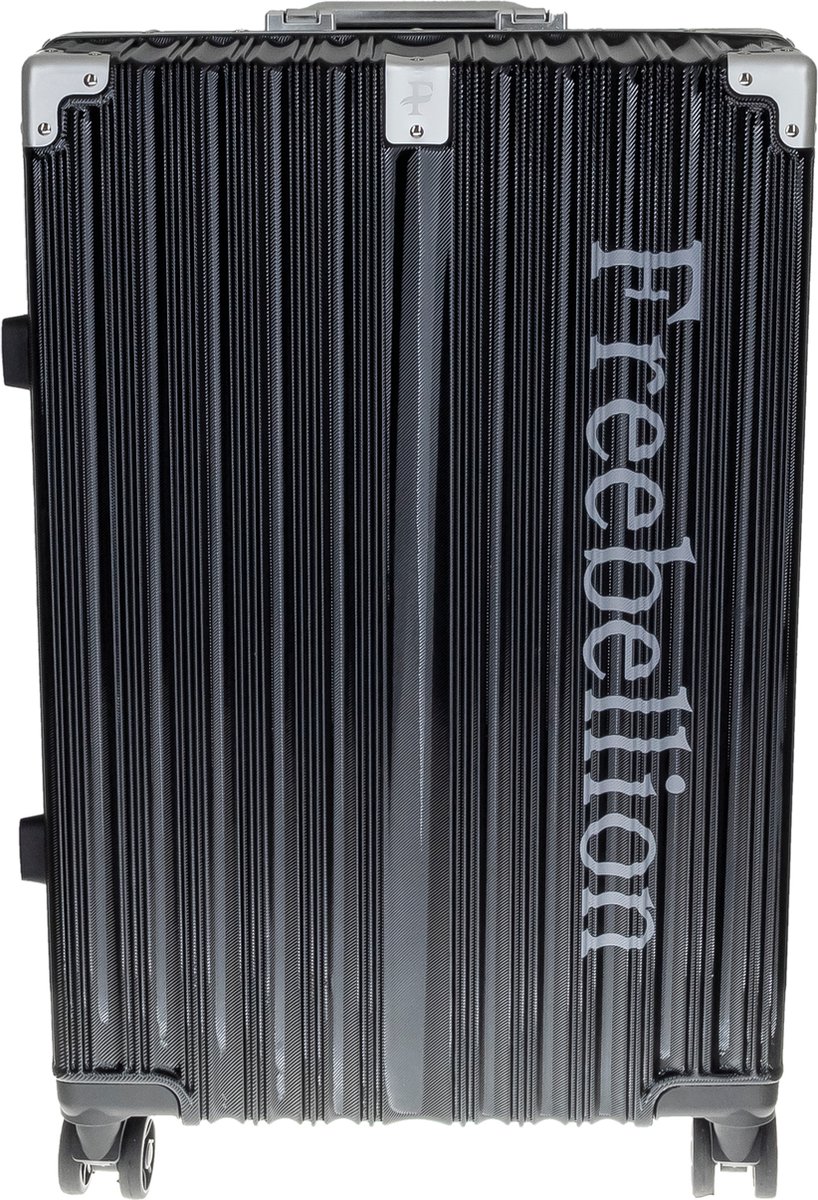Freebellion Safe Runner Koffer - Reis koffer - Trolley - Dubbele wielen - 75 Liter - Lichtgewicht - Aluminium frame - TSA slot - Zwart/Zilver