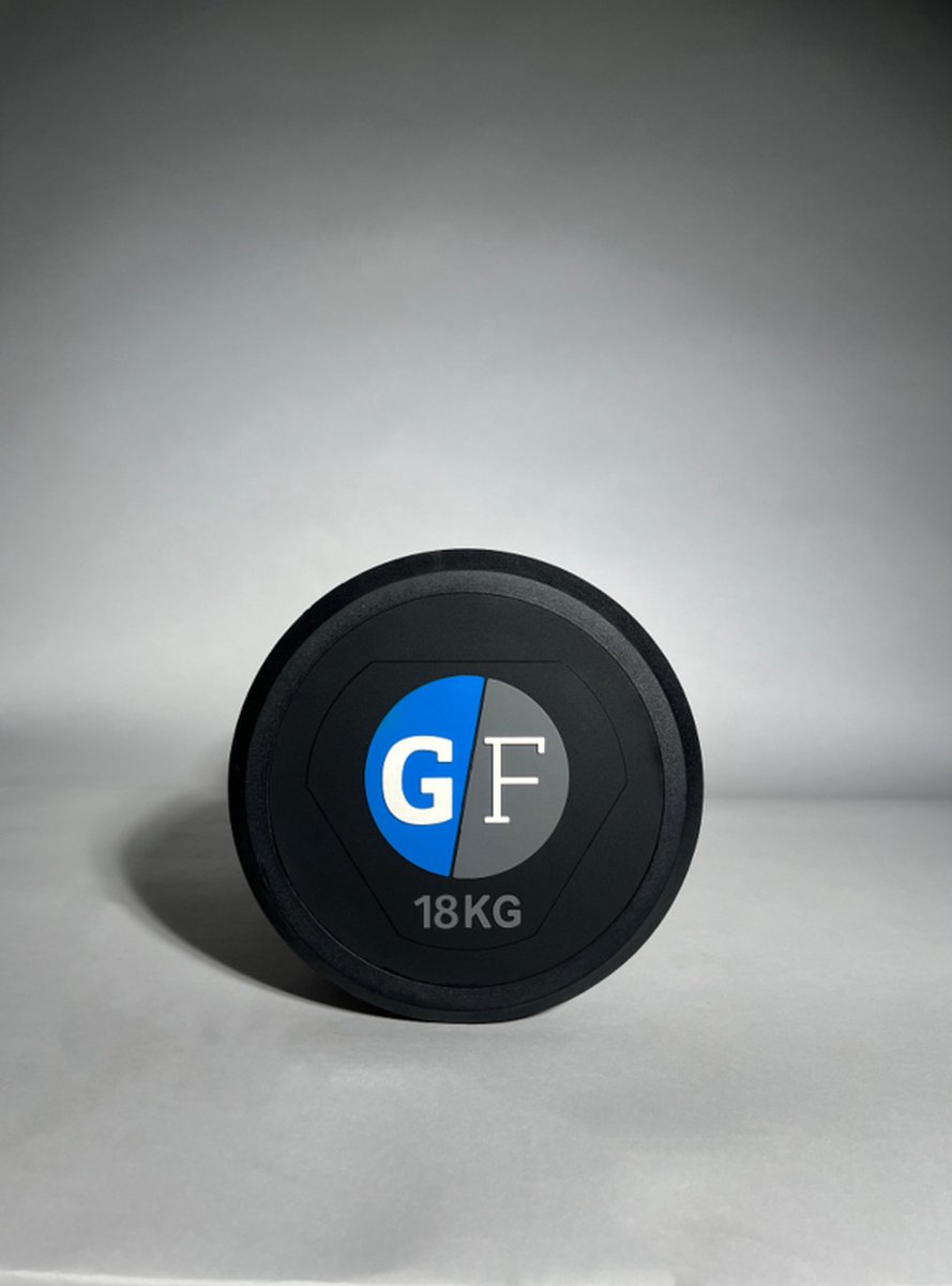 GearFitness - Round rubber dumbbell 18kg