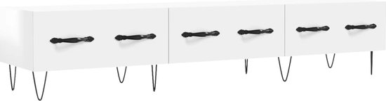 vidaXL - Tv-meubel - 150x36x30 - cm - bewerkt - hout - hoogglans - wit