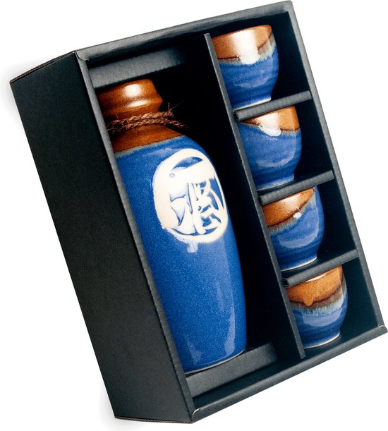 Foto: Japanse sake set set 4 cups 1 pot 500ml giftbox