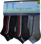 Jongens enkelkousen fitness fantasie stripewords - 6 paar gekleurde sneaker sokken - maat 31/34