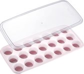 IJsblokjesmaker met deksel, 2 stuks, voor het maken van 2 x 21 ijsblokjes, plastic, Stella, transparant/rood/wit,