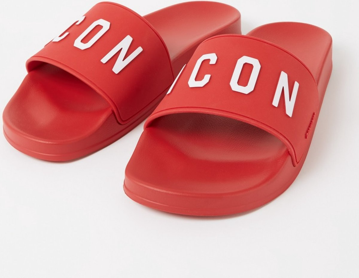 Dsquared2 Icon slipper met logo - Rood - Maat 41