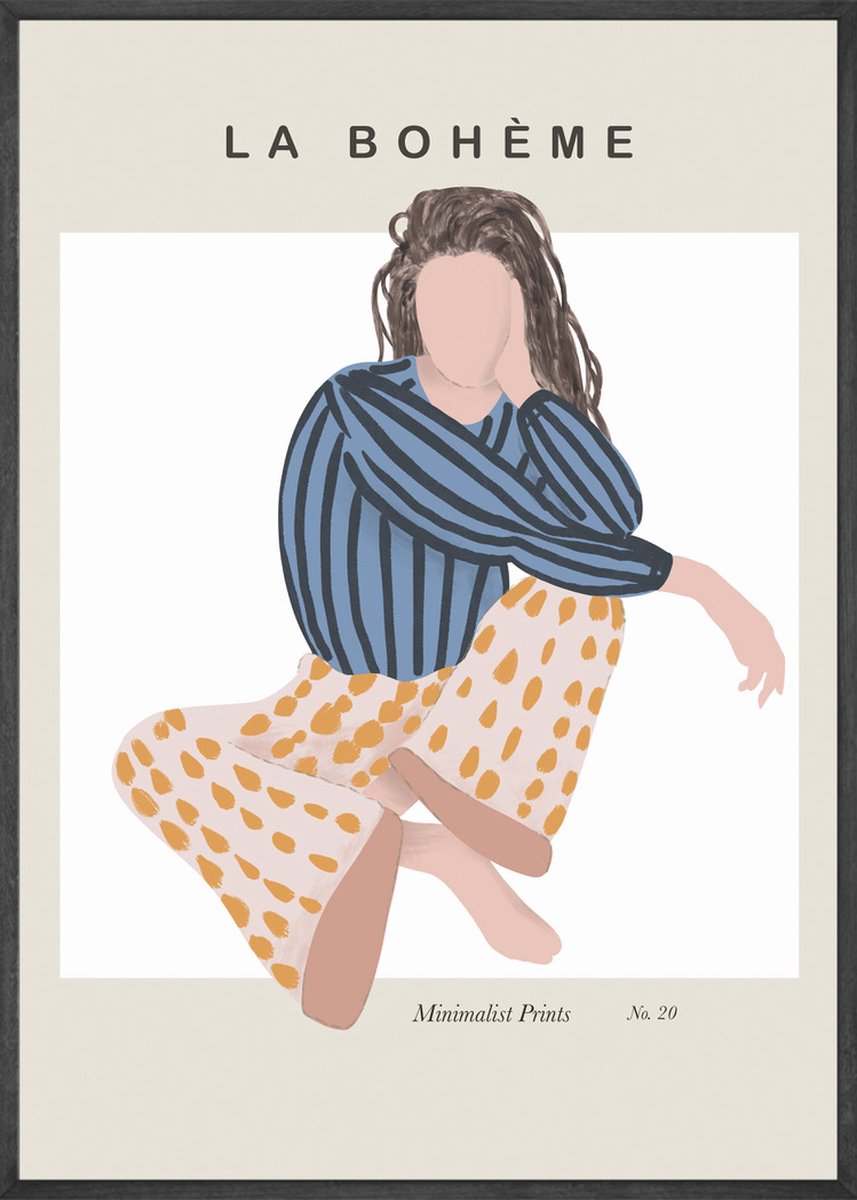 Vrouw in Kalmte, La Bohème Poster 30x40 cm