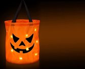 Halloween Mandje Met Lichtjes - Pompoen - Met LED verlichting