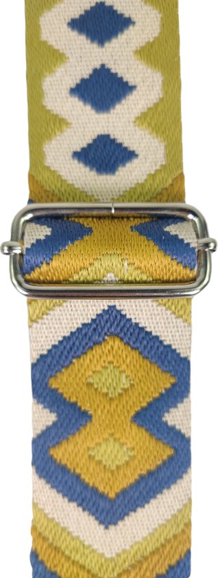 Qischa ® Bandoulière - Bandoulière - Riem - Tassen - Bandoulière - Anse - Riem réglable - jaune - vert - bleu - beige - matériel argenté