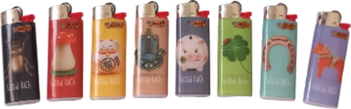 Goedkoopste Bic Aansteker Mini Good Luck Edition - 8 stuks